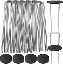 50 Pack Landscape Staples With Gasket Washer Caps 6 Inch Vapor Barrier Stakes