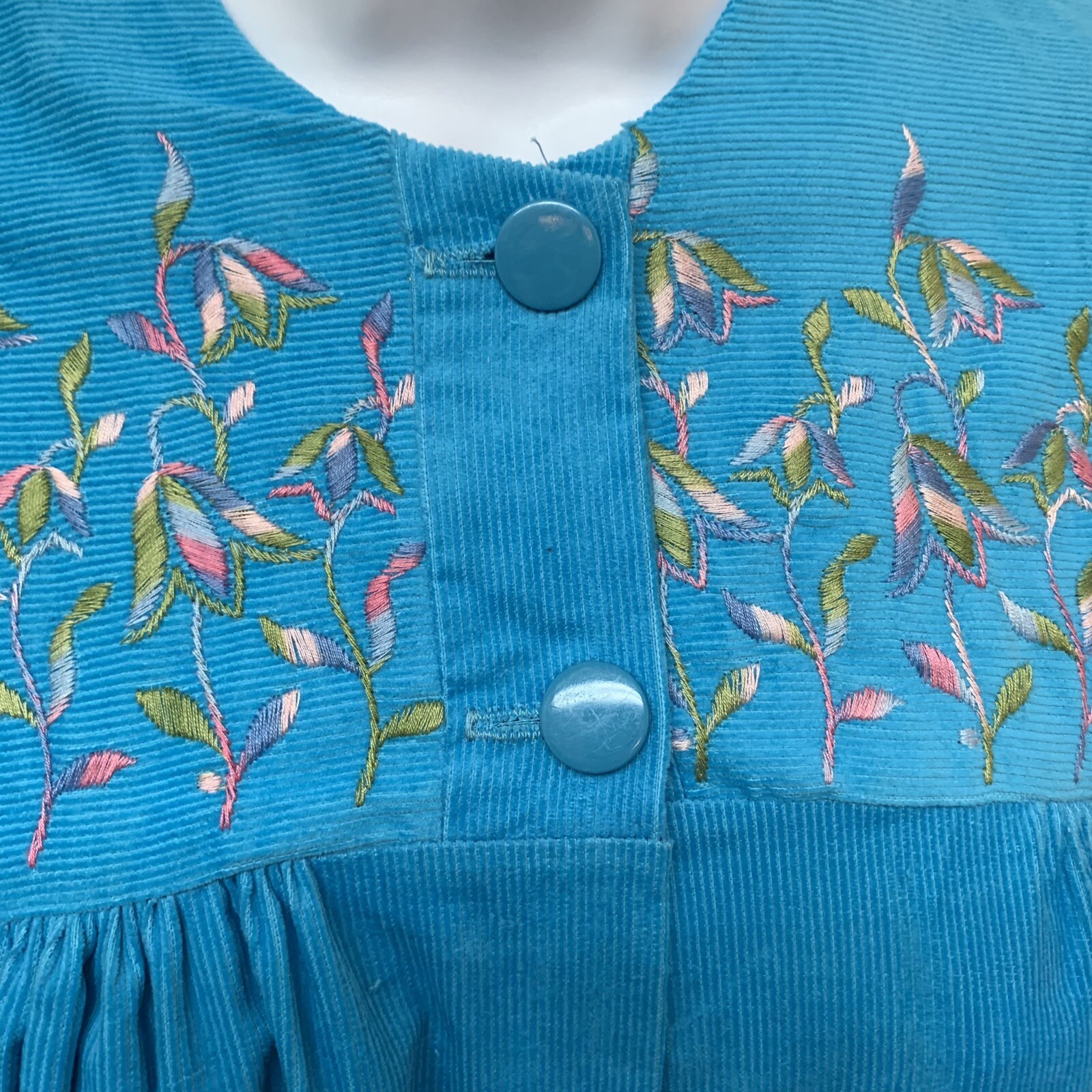 Vintage Carol Brent Montgomery Ward Embroidered Corduroy Robe Housecoat NEW NOS