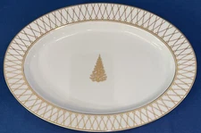 Williams Sonoma Platter Regency Gold Oval Holiday Christmas Tree NWT~ORIG. $120