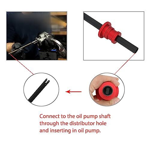 Oil Pump Primer Tool, Compatible with GM Chevy V6 V8 SBC 350 BBC 454 Small and - Bild 4 von 7