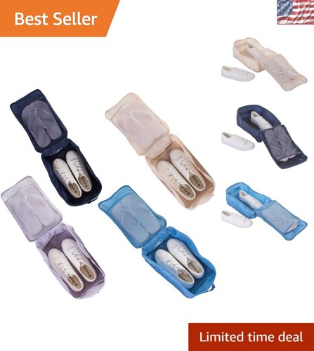 Double-Layer Multi-Color Shoe Bags - Space-Saving Travel Organizers (Set of 4)
