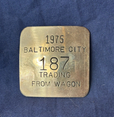 1975 Baltimore City Traders Pin #187 Trading From Wagon Day Fruits Vegetables