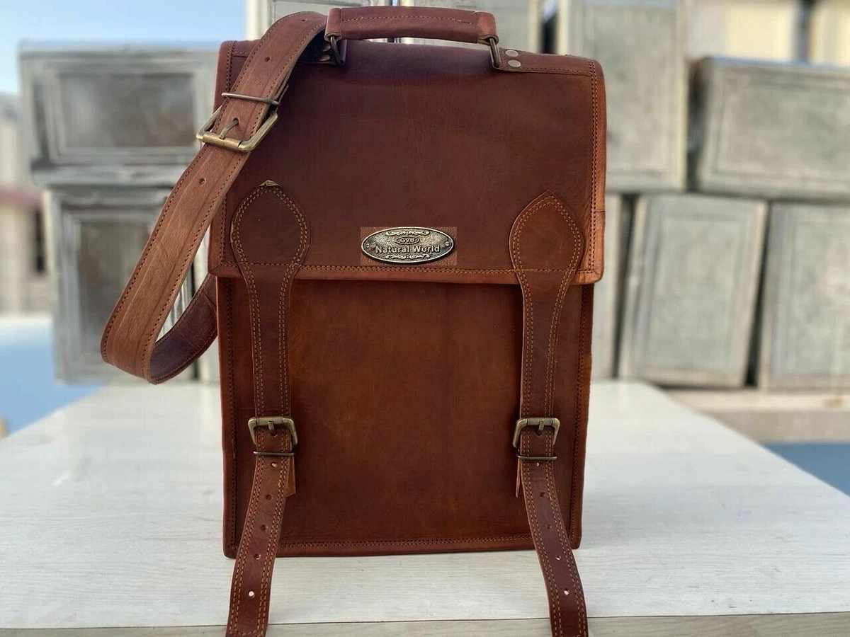 Men's 15 inch top leather laptop bag