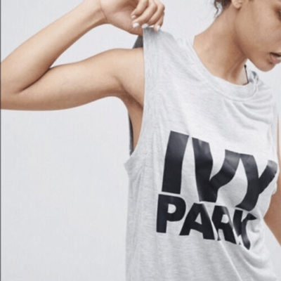 Womens Ivy Park Gray Heathered Muscle Tank Top Shirt - Sz XS