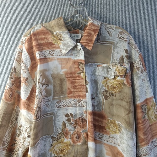 Camisa de mujer Christie and Jill extra L multicolor bloque floral abotonada de colección - Imagen 2 de 13