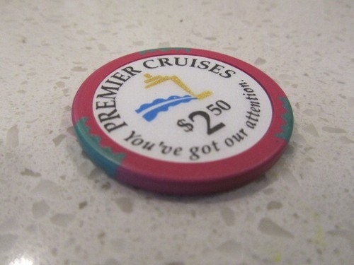 $2.50 Premier Cruises Cruise Line Casino Pink Chip + FREE Las Vegas Poker Chip - Picture 2 of 3