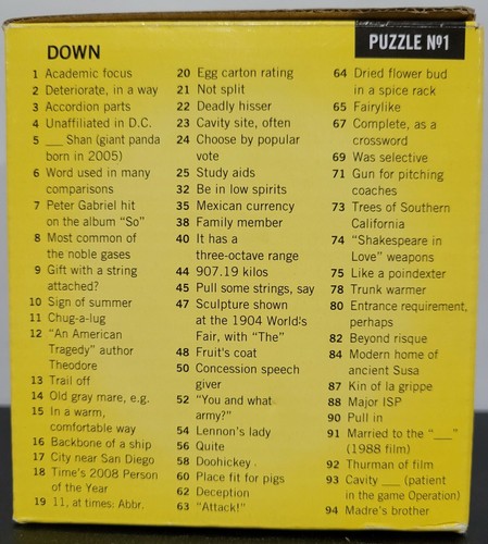 Crossword Puzzle Ceramic Coffee Mug, 14 oz ~ Solve Puzzle with Clues on Box - Picture 3 of 5