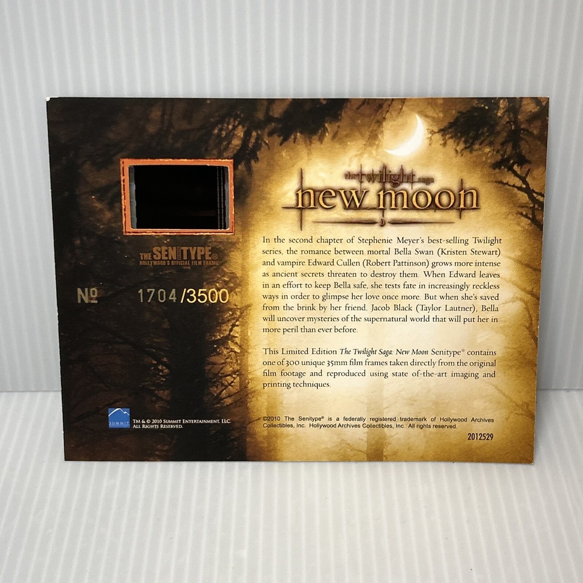 【限定】0235/3500 senitype付 DVD new moon Twilight New Moon SENITYPE 35mm Film Cell Ltd 1704/3500 +