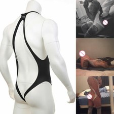 Men's Jockstrap Leotard Underwear Bodysuit Wrestling Backless Jumpsuits Clubwear