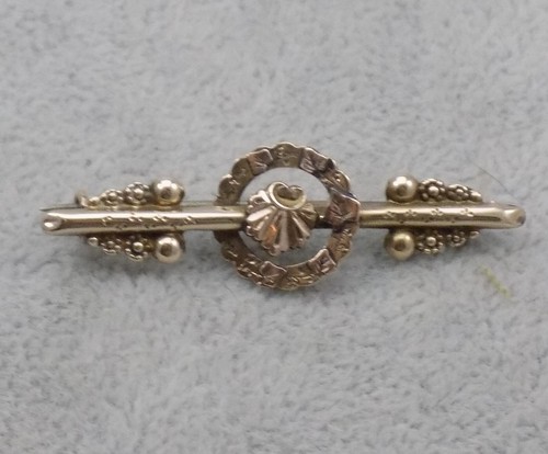 Antique 9k Yellow gold Victorian Brooch 2.1 g. Hallmarked b In Square 1894—766 - Picture 6 of 6