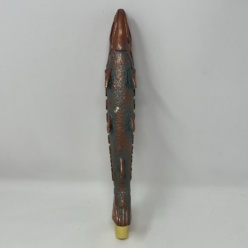 Vintage Copperhook Red Hook Copper Beer Tap Handle Pull Knob Salmon Fish - Picture 12 of 14