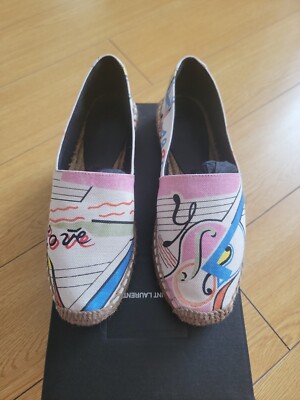 NEW Saint Laurent Espadrille Flats YSL SHOES
