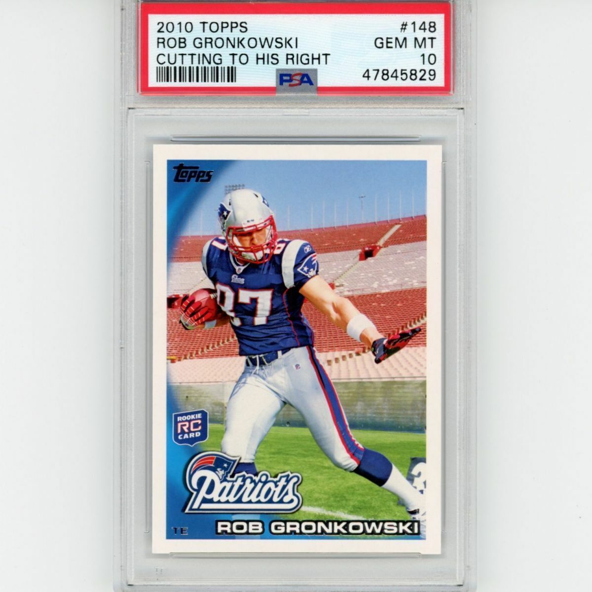 Graded 2010 Topps ROB GRONKOWSKI #148 Rookie RC Football Graded 2010 Topps ROB GRONKOWSKI #148 Rookie RC Football