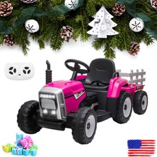 12V Kids Ride On Tractor w/Trailer  Remote Battery Powered Kids Toy Xmas Gifts