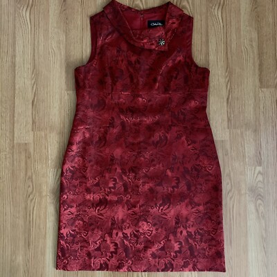 Chelsea Rose Womens Plus 18 Elegant Formal Red Floral Sheath Dress  Sleeveless