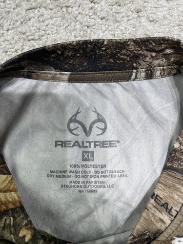 Realtree Long Sleeve Shirt Men’s XL Woodland Camouflage Performance Hunting - Picture 5 of 5