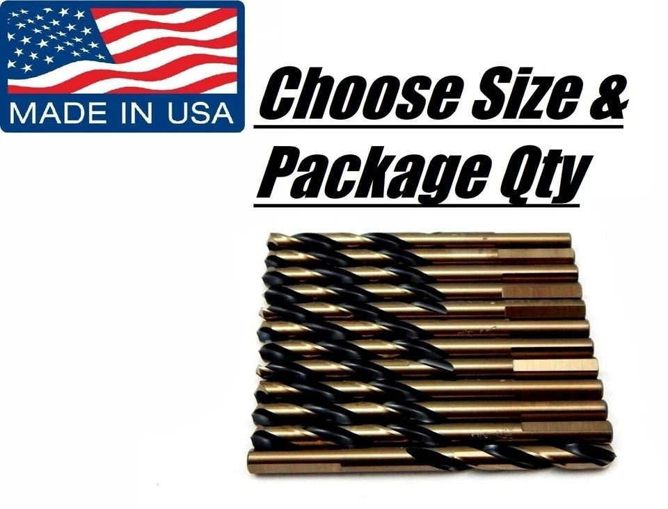 Norseman Viking USA Mechanic Length Drill Bit Super Premium 3-Flats on Shank