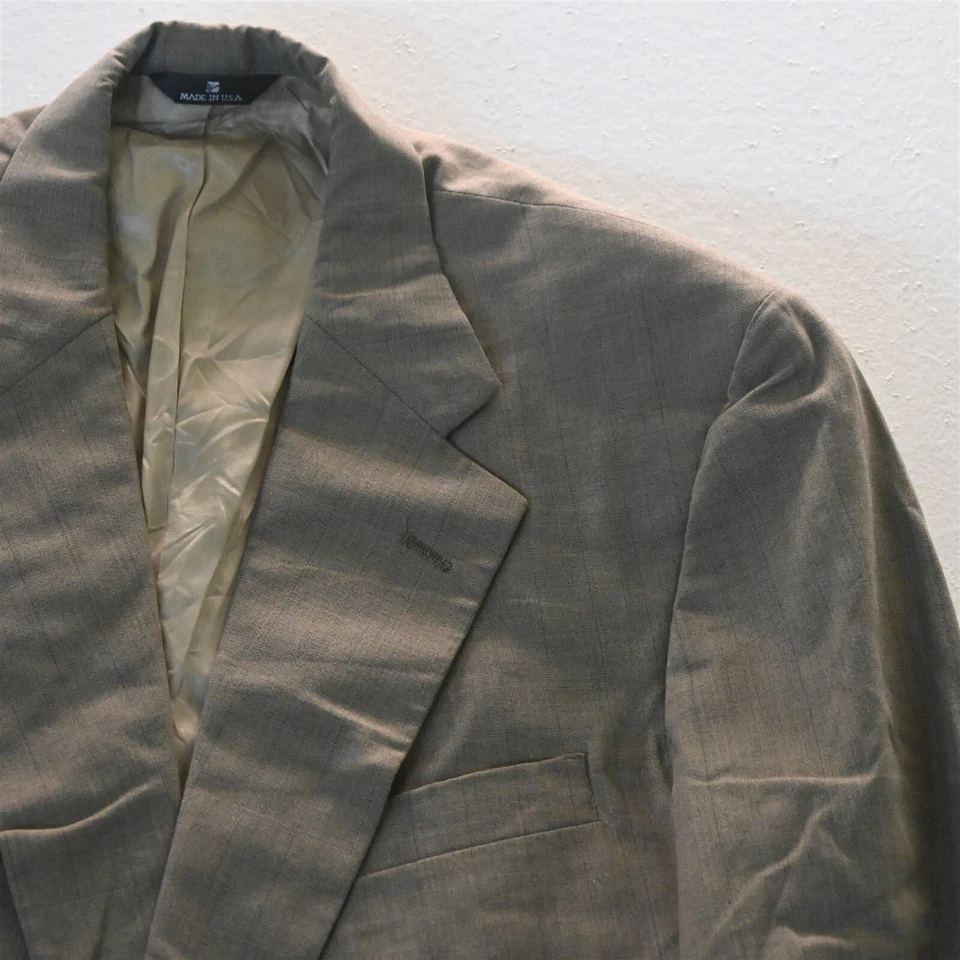 Chaqueta Blazer Abrigo Deportivo De Colección Ralph Lauren 38S Verde Tostado Rayas Hecha en EE. UU. Para Hombre Foto 2 de 4