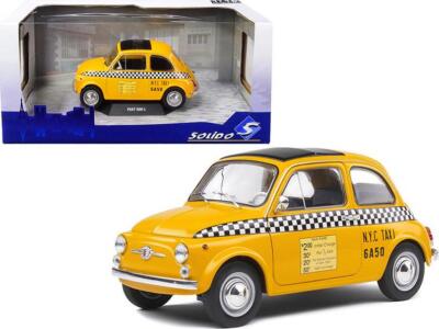 1965 Fiat 500 L NYC Taxi New York City Yellow 1/18 Diecast
