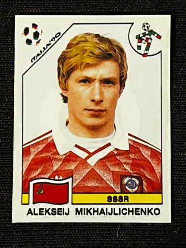 STICKER PANINI WORLD CUP ITALY 90 MIKHAIJLICHENKO SSSR URSS # 145 RECUP REMOVED
