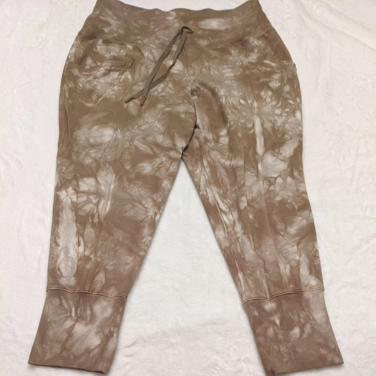 Beige tie dye sweatpants clearance