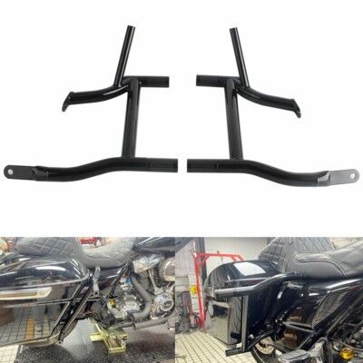 New  Saddlebag Guard Crash Bar w/4 Pcs End Tube Sliders For Harley Ultra Classic