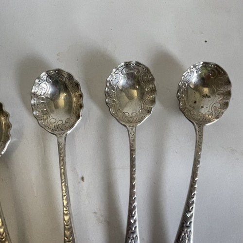 6 cucchiaini da torta dessert piatto argento gelsomino Rodd antichi ornati - Foto 4 di 9
