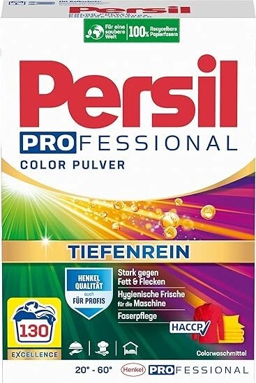 Persil Professional Color Pulver, Tiefen Rein, Colorwaschmittel, 130 WL, 7,8kg - Bild 1 von 2