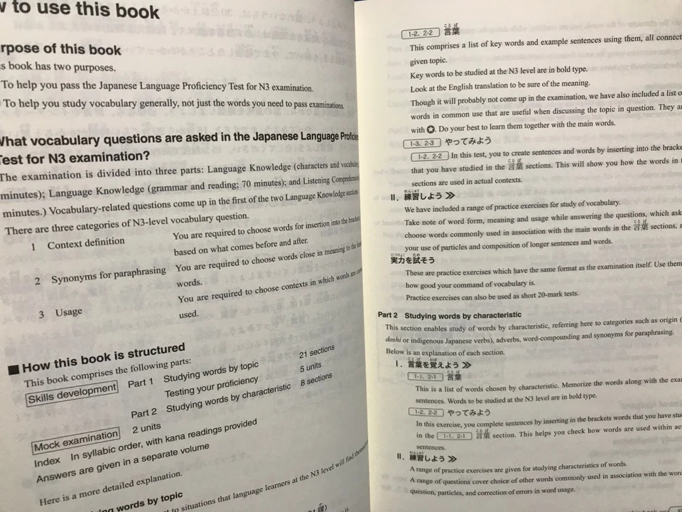 JLPT N3 Vocabulary Shin Kanzen Master Japanese Language Proficiency Test Japan - Image 2 of 4