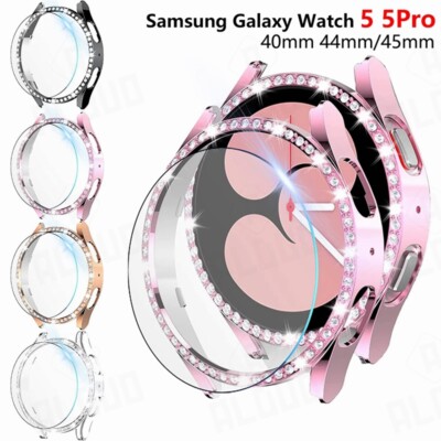 For Samsung Galaxy Watch 4/5 40/44mm Tempered Glass Screen Protector Cover Case