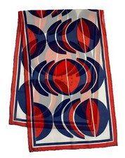Vintage Vera Neumann Scarf Red, White, Blue Watermelon Print Sheer Polyester
