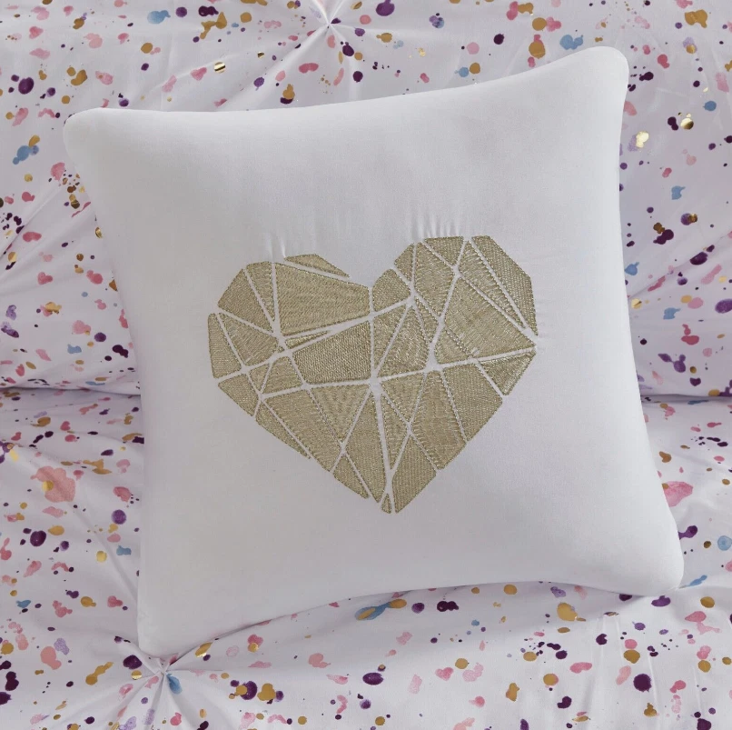 Intelligent Design Abby Metallic Printed - Pintucked Comforter Plum Full - Queen - Image 4 of 4