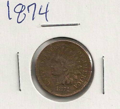 1874 Indian Cent : Very Fine