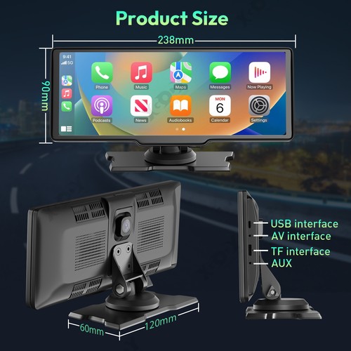 4K 10.26 Inch Touch Dash Camera Cam Dual Car Recorder For CarPlay Android Auto - Picture 14 of 15
