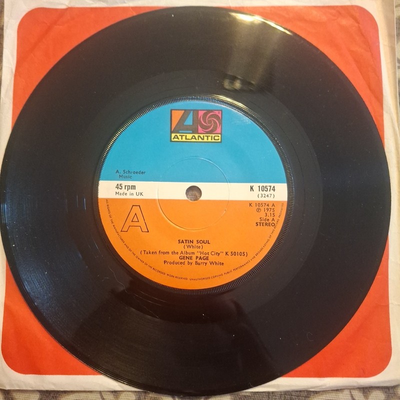 GENE PAGE "SATIN SOUL" 45 RPM VINYL SINGLE 1974 VG+
