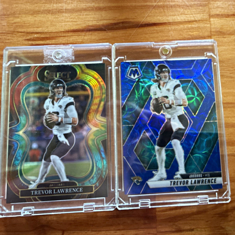 Trevor Lawrence 2-Card Lot- Select Tye Dye /25 & Mosaic blue scope
