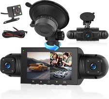 4 Channel Dash Cam 360° View, 1080P Front and Rear Inside, Left Right Dash Ca