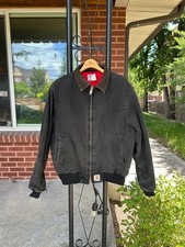 Rare 90s Vintage Carhartt JQ2105 Quilted Lined Duck Jacket Black XL MADE IN USA