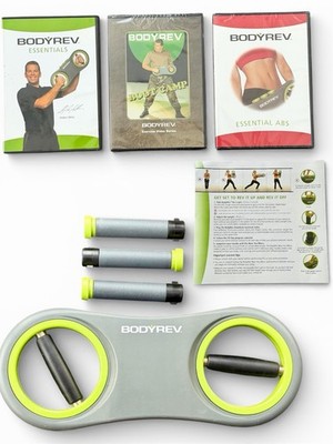Portable Rotating Fitness Exercise Strength Training w 3 DVDs & Hand Weights