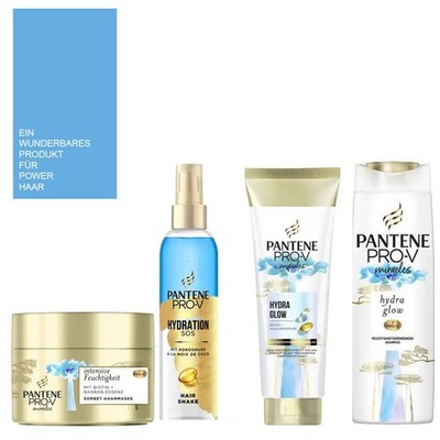4tlg. Pantene Pro-V miracles Hydra Glow Shampoo Spülung Haar-Shake Haarmaske