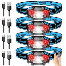 1/2X Super Bright USB Rechargeable Headlamp IPX5 LED Head Torch Headlight Sensor