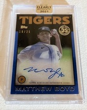 2021 Topps Clearly Authentic Matthew Boyd Auto 35th Anniversary 1986 Blue 18/25
