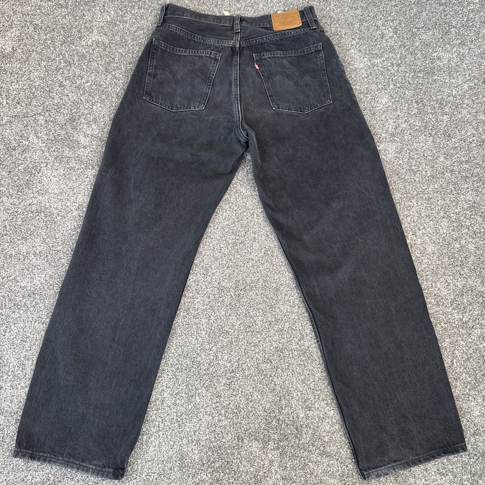 LEVI'S PREMIUM Dad Jean Sz 29 Black denim Wide Straight Leg Pants Baggy Big E