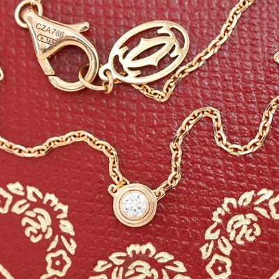 Cartier d'Amour XS Diamond .04ct Necklace 16'' 18k Rose Gold 750 Auth w/Box #1252
