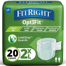 FitRight OptiFit Extra+ Adult Diapers with leak stop guards, Disposable