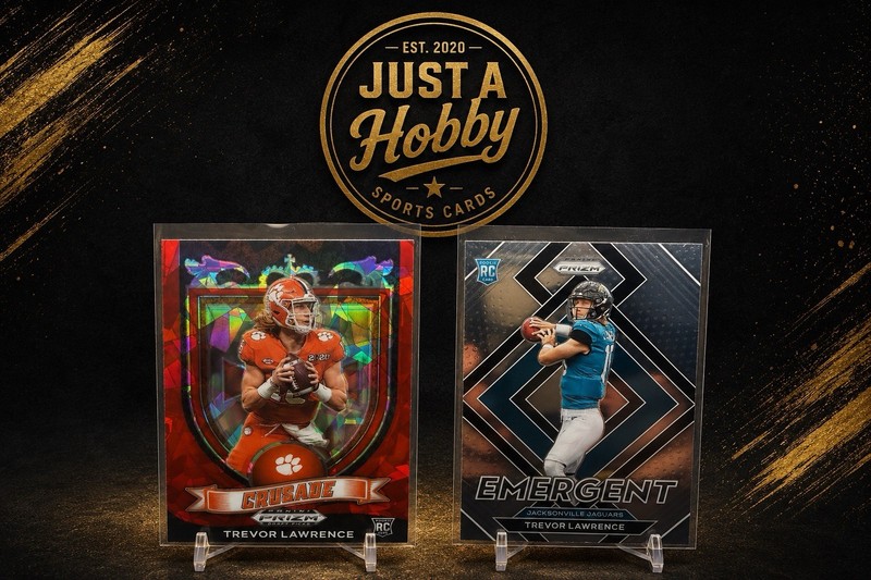 Trevor Lawrence Rookie Card Lot 2021 PrizmEmergent RC + Crusade Red Cracked Ice