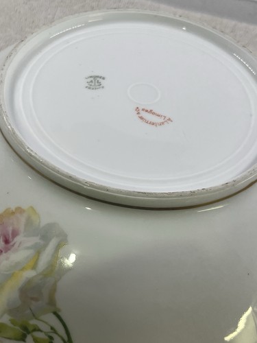 Una lanterna Limoges bordo oro smerlato dipinto a mano foglie e fruttiera - Foto 7 di 8