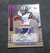 Steven Nelson 2015 Contenders Draft Picks College BLUE RC AUTO Oregon State 🏈