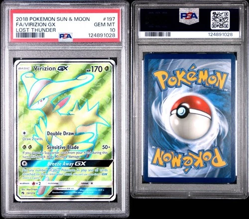 2018 Pokemon SM Lost Thunder Virizion GX 197/214 PSA 10 Gem Mint