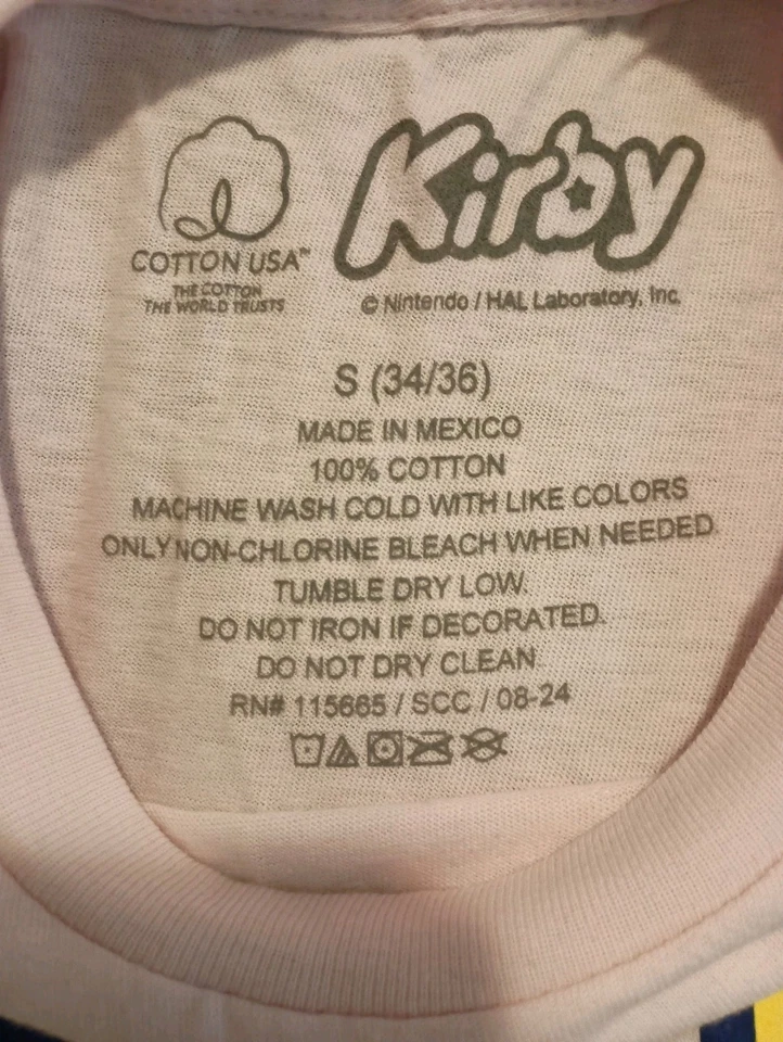 Camiseta Kirby Rosa Inhalación Comida Japonesa Para Hombre Nueva 100% Algodón Foto 3 de 3